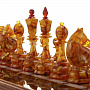 Шахматный деревянный ларец с янтарными фигурами, фотография 5. Интернет-магазин ЛАВКА ПОДАРКОВ