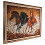 Картина янтарная "Лошади, бегущие по воде" 100х80 см, фотография 6. Интернет-магазин ЛАВКА ПОДАРКОВ