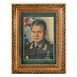 Картина на сусальном золоте "Сергей Кужугетович Шойгу" 46х35 см