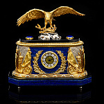 Часы каминные из камня "Орел"