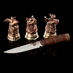 0019937 НАБОР подарочный "МЕЧТА ОХОТНИКА": Стопки 3шт+Кинжал в шкатулке