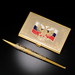 /ФПП Златоуст Сувенир Визитница +Ручка украшенная , в П/У