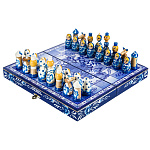 04013 ШАХМАТЫ дорожные "ГЖЕЛЬ" 30*15 см выс.фигур ок.5-7см