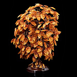 0066478-НП ДЕРЕВО ДЕНЕЖНОЕ ЯНТАРНОЕ  на подставке, выс. 53 см, шир. подставки26см