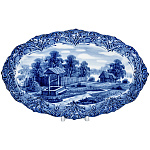   Гжель ТАРЕЛКА  овальная "КОЛОДЕЦ" 35*22 см
