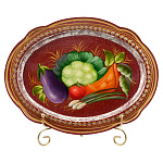 Поднос с авторской росписью "Овощи" 30х23 см