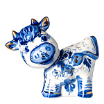 /золото  Гжель СГ 2021 Скульптура  БЫК  в золоте ок.20*10*17см