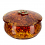 Круглая шкатулка из янтаря "Знак зодиака Лев", фотография 3. Интернет-магазин ЛАВКА ПОДАРКОВ