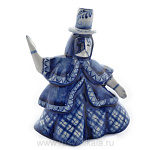 10288 Гжель Скульптура "Маска" 15*12см Авт.Черновы Л.и В