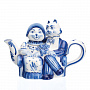 Чайник "Коты на свидании". Гжель, фотография 6. Интернет-магазин ЛАВКА ПОДАРКОВ