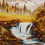 Картина янтарная "Водопад" 60х40 см, фотография 2. Интернет-магазин ЛАВКА ПОДАРКОВ