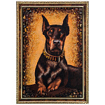 300826-НП-Картина Янтарная "РОСКОШНЫЙ ДОБЕРМАН" 60*40 см
