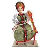 0013661 Кукла "Пряха. Девушка в традиционном русском костюме 19в" (0919)