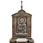 /12*3*2,9см Юв. Миниатюра КИОТ"Икона"Федоровская Божья Матерь" Бронза Фианиты 