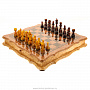 Шахматы из карельской березы с фигурами из янтаря 46х46 см, фотография 1. Интернет-магазин ЛАВКА ПОДАРКОВ