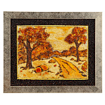 0063822-25*20см Картина янтарная "ДОРОГА" (кварцевый песок, янтарь, каменная крошка)