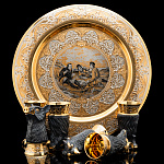 0039289 Златоуст НАБОР водочный "ТРОФЕЙНЫЙ" 6п:Поднос + 6 стопок"Звери" в уп. (арт.0406)