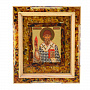 Икона янтарная "Святой Спиридон" 37х34 см, фотография 4. Интернет-магазин ЛАВКА ПОДАРКОВ