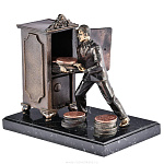 0024502/РЛЗ Бронза Композиция "Сейф" подставка-мрамор 