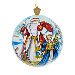 25576 Новый год Елочное украшение ДЕД МОРОЗ И СНЕГУРОЧКА  ок.12см