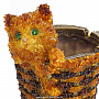 Скульптура-кашпо из янтаря "Кот в корзинке", фотография 6. Интернет-магазин ЛАВКА ПОДАРКОВ