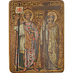 0017876/21*29см Икона живописная"Св.Константин и Елена"кипарис  в ПУ (RTI-854.ak
