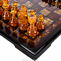Шахматы с инкрустацией и фигурами из янтаря "Жемчужина" 43х43 см, фотография 3. Интернет-магазин ЛАВКА ПОДАРКОВ