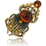 0051079/414.4 Брошь Жук скарабей (коньячный)