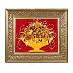 0059778-НП ЯНТАРЬ Панно-Картина "ВАЗА С ЦВЕТАМИ" 65*55см (багет итал.дерево)