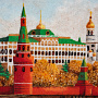 Картина янтарная "Большой Кремлевский мост" 60х80 см, фотография 1. Интернет-магазин ЛАВКА ПОДАРКОВ