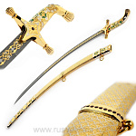 27440 Златоуст Оружие сувенирное Сабля Восточная цельномет.дамаск, камни, в П/У DLM