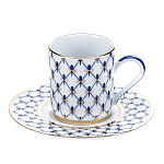 0063501/81.30363.00.1  ЛФЗ ЧАШКА с БЛЮДЦЕМ 100мл 12 см  СОЛО СЕТКА-МОДЕРН ТН1