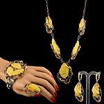 720060/фиан/11,65г  Серебро 925* КОЛЬЦО вст.Янтарь фианит