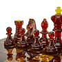 Шахматы с инкрустацией и фигурами из янтаря 50х50 см, фотография 2. Интернет-магазин ЛАВКА ПОДАРКОВ