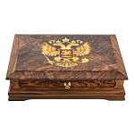 Шкатулка с янтарем "Герб РФ"