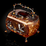 5694-Б Янтарь Шкатулка "Лето" Бронза 