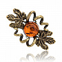 Брошь с янтарем "Вьюнок", фотография 2. Интернет-магазин ЛАВКА ПОДАРКОВ