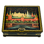 0065147/35*25*15см Лаковая миниатюра Палех ШКАТУЛКА "МОСКВА" Воронин