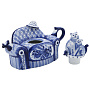 Чайник коллекционный "Диван с кошками". Гжель, фотография 5. Интернет-магазин ЛАВКА ПОДАРКОВ