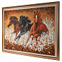 Картина янтарная "Лошади, бегущие по воде" 100х80 см, фотография 2. Интернет-магазин ЛАВКА ПОДАРКОВ
