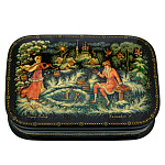 0071557/13*9см Лаковая миниатюра Палех ШКАТУЛКА "Емеля" Камардин