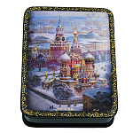 0074275 ШКАТУЛКА с росписью "МОСКВА,КРЕМЛЬ"13*10*3,5 см 