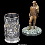 0019996-НАБОР подарочный "ШАХТЕРСКИЙ":Подстаканник+Скульптура в ПУ