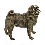 Бронзовая скульптура "Собака Мопс"
