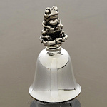 0016705/рельеф Бронза КОЛОКОЛЬЧИК "Лягушка" хромированный 6*3,5см