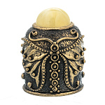 0047076/1530 Сувенир Наперсток Бабочка Ажурная с кабошоном Сувенир (белый)