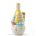 -0,05л Фарфор МИНИ-ШТОФ "Игрушка -Снеговик"в цвете и золоте 0,05л в комплекте 