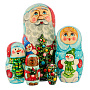 Матрешка "Дед Мороз со снеговиками" 5 мест, фотография 1. Интернет-магазин ЛАВКА ПОДАРКОВ