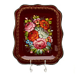 Поднос с авторской росписью "Цветы" 34х26 см