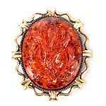 0059715/2289.4 Брошь Камея ИРИС  (коньячный)
